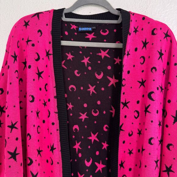 Elhoffer Design Cardigan Womens Essential Starry Witch Dolman Sweater Shrug Pink - Picture 4 of 10
